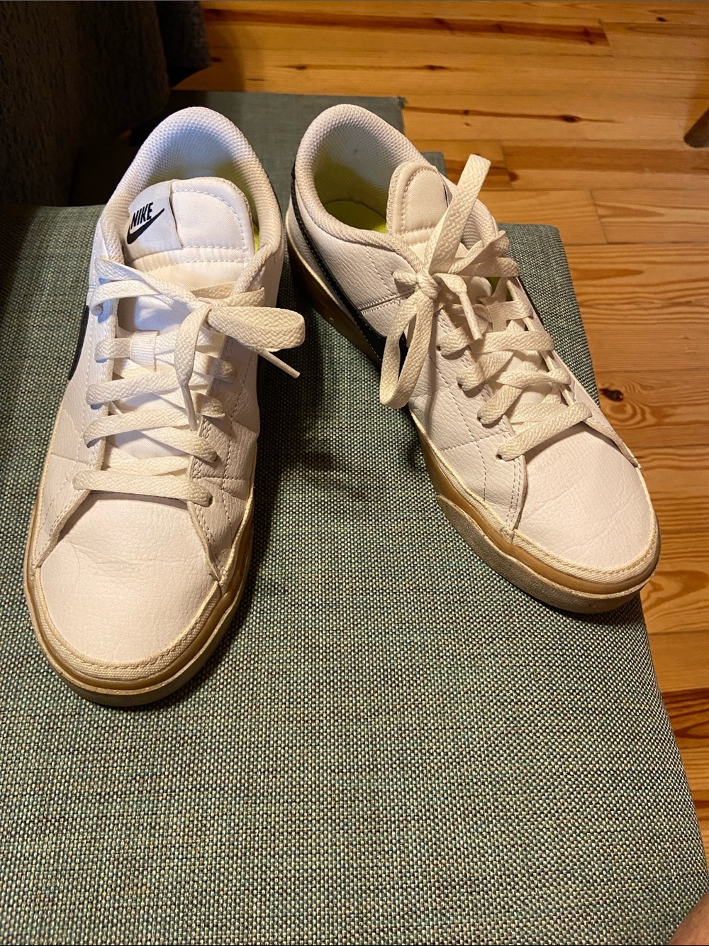 Nike Men's White Sneakers with Gum-Trim Sole